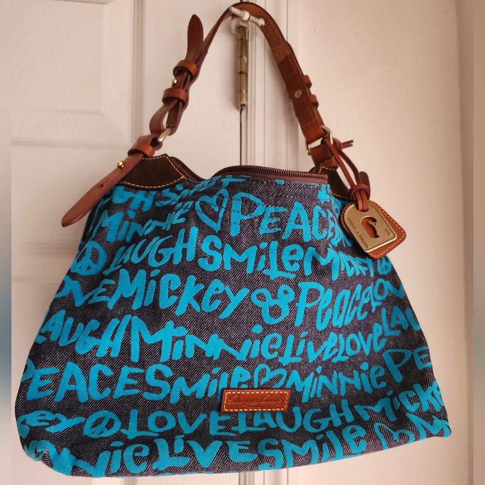 Dooney Bourke shoulder handbag minie mickey key love laugh Disney